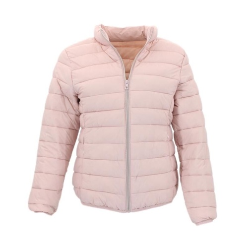 Womens Puffer Jacket with Zip Pockets - Light Pink [Size: S]