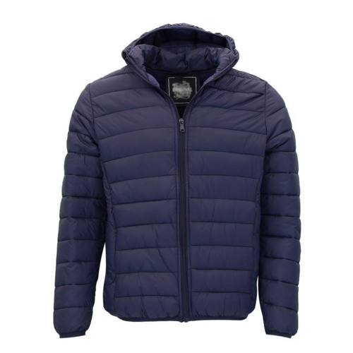 Men's Puffer Jacket Removable Hood/Navy [Size: S]