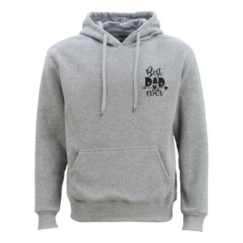 FIL Men's Pullover Hoodie - Best Dad Ever - Light Grey [Size: S]
