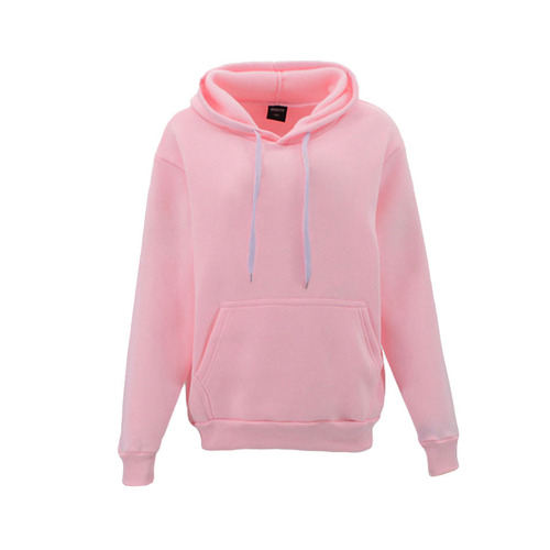 Adult Unisex Plain Hoodie Jumper Pullover Sweater - Baby Pink [Size: S]