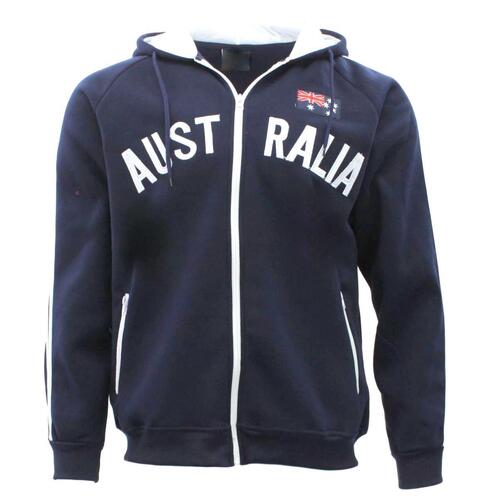 Adult Zip-up Hoodie Jacket Jumper Australian Australia Day Souvenir/ Navy [Size: S]