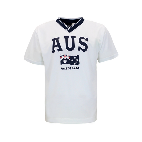 Mens Sports Jersey Top T Shirt Australia Souvenir Flag AUS - White [Size: M]