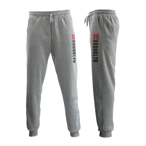 FIL Men's Skinny Fleece Jogger Track Pants BROOKLYN - Light Grey [Size: S]