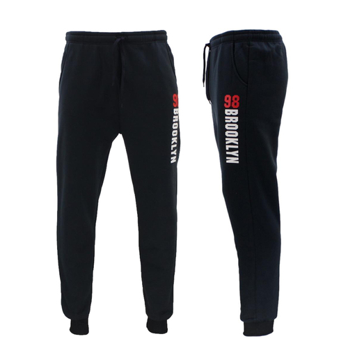 FIL Men's Skinny Fleece Jogger Track Pants BROOKLYN - Navy [Size: S]