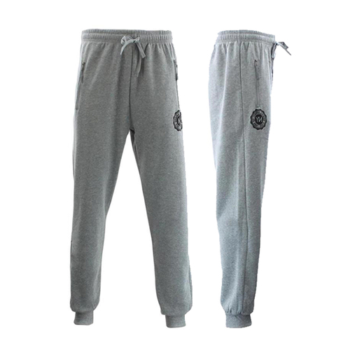 FIL Mens Skinny Jogger Fleeced Track Pants Zip Pockets NY - Light Grey [Size: S]