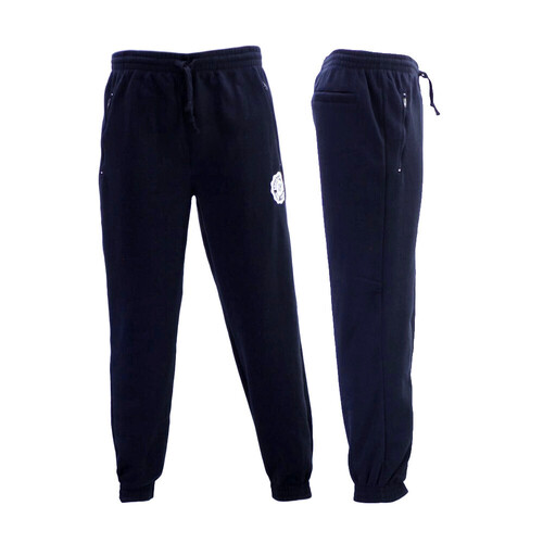 FIL Mens Skinny Jogger Fleeced Track Pants Zip Pockets NY - Navy [Size: S]