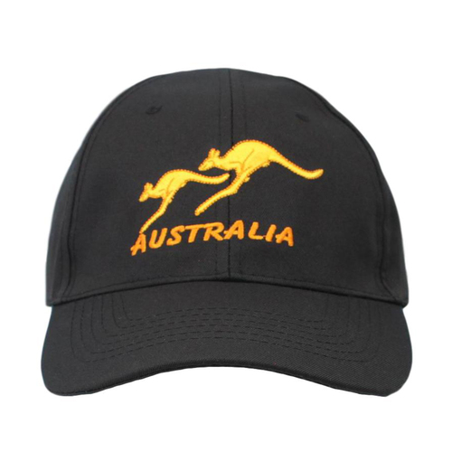 Mens Cap Unisex Hats Baseball Cotton Australia Day Souvenir/Kangaroos Black