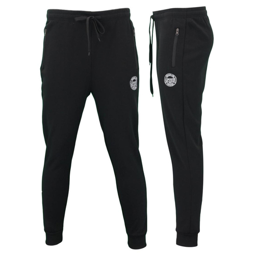 FIL Men's Poly Cotton Fleece Track Pants - Brooklyn B- Black [Size: S]