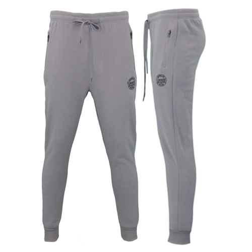 FIL Men's Poly Cotton Fleece Track Pants - Brooklyn B- Cool Grey [Size: L]