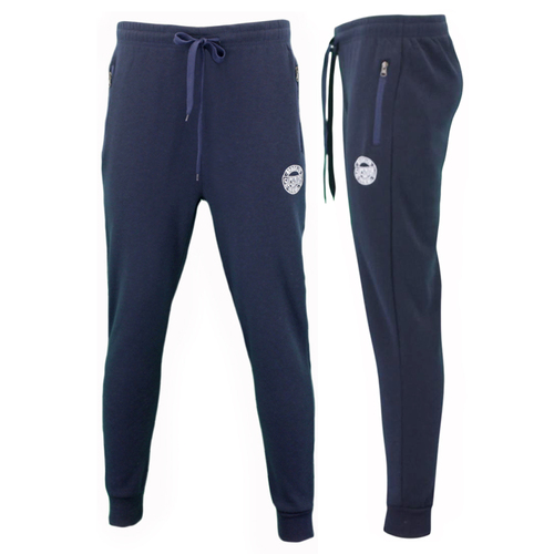 FIL Men's Poly Cotton Fleece Track Pants - Brooklyn B- Navy [Size: S]