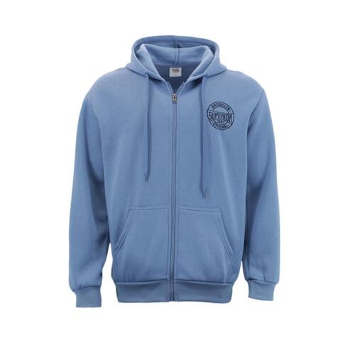FIL Men's Poly Cotton Fleece Zip Hoodie - Brooklyn- Blue [Size: S]