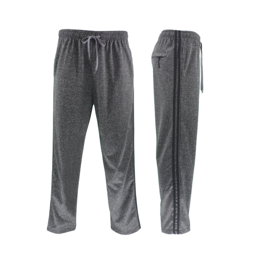 FIL Mens Lightweight Striped Track Pants - Charcoal Marle/Black Stripes [Size: S]