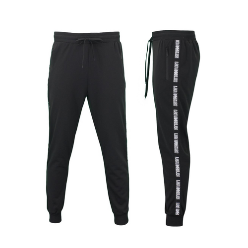FIL Mens Lightweight Track Pants Zip Pockets - Los Angeles - Black [Size: 3XL]