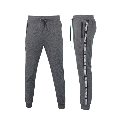 FIL Mens Lightweight Track Pants Zip Pockets - Los Angeles - Dark Grey [Size: XL]