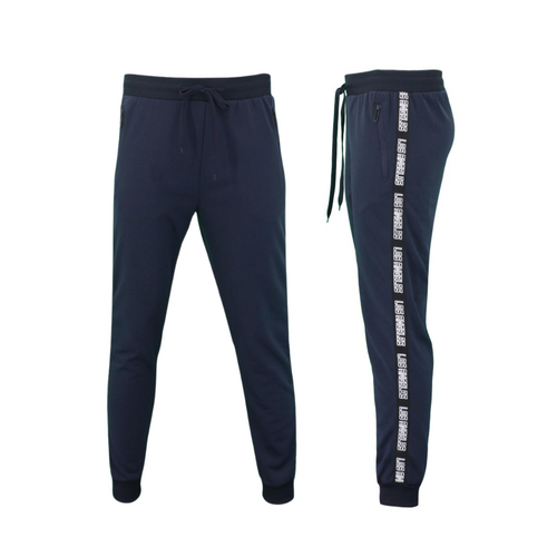 FIL Mens Lightweight Track Pants Zip Pockets - Los Angeles - Navy [Size: XL]