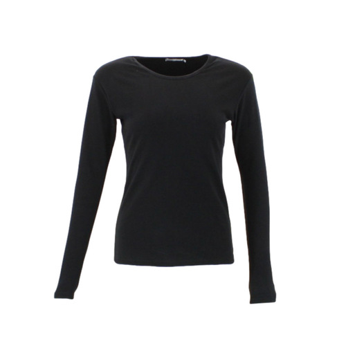 FIL Women's Long Sleeve Thermal Fleece T-Shirt - Black [Size: 14]