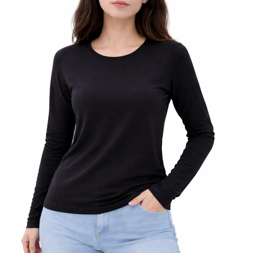 FIL Women's Long Sleeve Thermal Fleece T-Shirt - Black [Size: 8]
