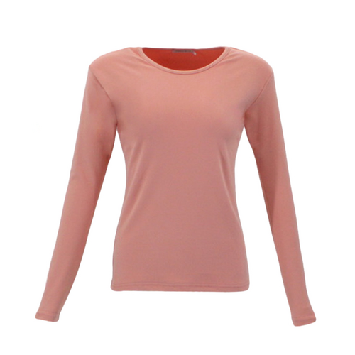 FIL Women's Long Sleeve Thermal Fleece T-Shirt - Peach [Size: 8]