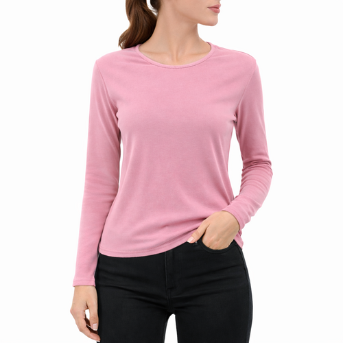 FIL Women's Long Sleeve Thermal Fleece T-Shirt - Pink [Size: 18]