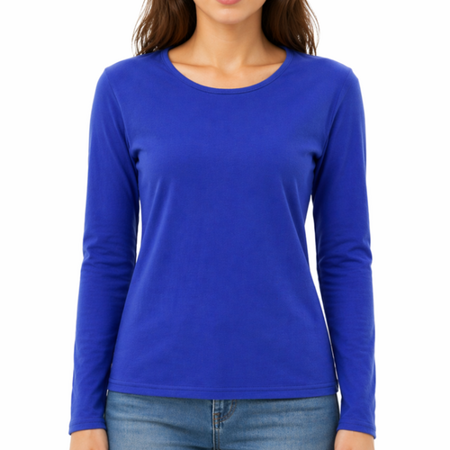 FIL Women's Long Sleeve Thermal Fleece T-Shirt - Royal Blue [Size: 10]