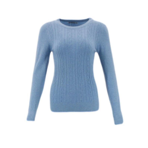 FIL Women's Knitted Crew Neck Sweater - Light Blue [Size: 18]