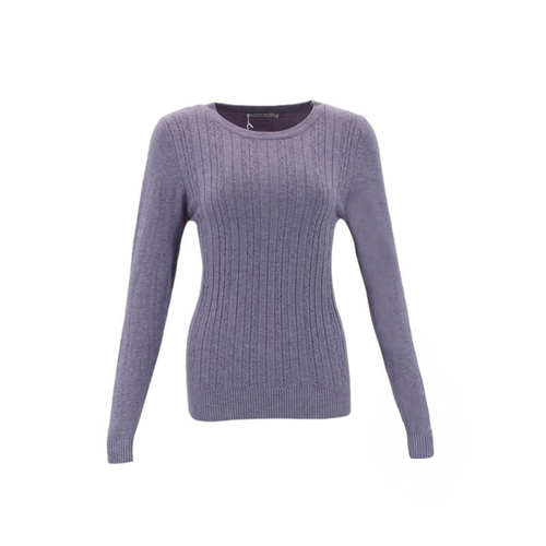 FIL Women's Knitted Crew Neck Sweater - Lilac [Size: 18]