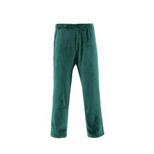 Mens Plush Fleece Pyjama Lounge Pants  - Fern Green [Size: S]