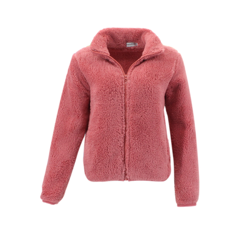 FIL Women's Sherpa Jacket Fleece Winter Warm Soft Teddy Casual Coat - Watermelon [Size: 8]
