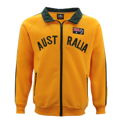 Adult Zip-up Jacket Jumper for Australia Day Souvenir/Gold [Size: M]