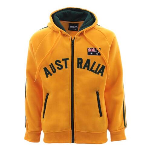 FIL Kids Zip-up Hoodie Jacket Jumper Australia Day Souvenir - Gold [Size: 4]