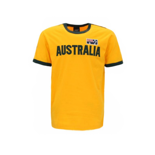 Adult Australia Day Souvenir T Shirt Cotton Embroidery Flag/Navy and White [Size: M]