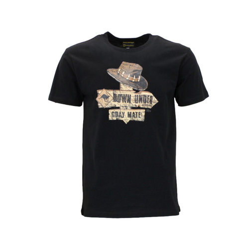 FIL Adult T Shirt  Australia Day Souvenir - Down Under/Black [Size: S]