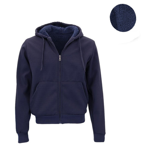 Men's Sherpa Lined Zip Hoodie - Navy [Size: M]