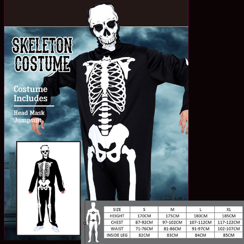 Mens Halloween Costume - Skeleton [Size: XL]