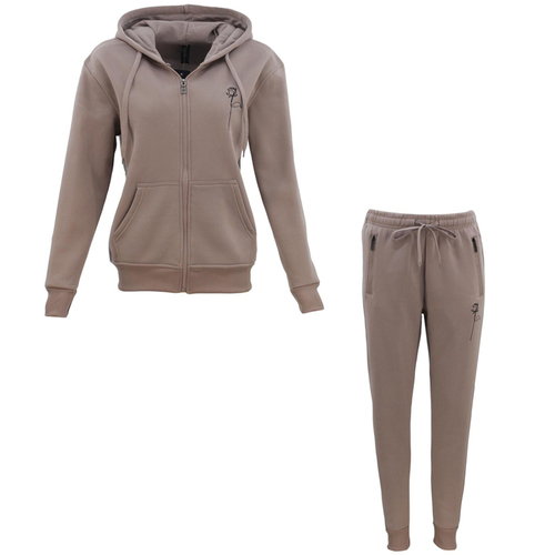 FIL Women's Fleece Tracksuit 2pc Set - Rose/Latte