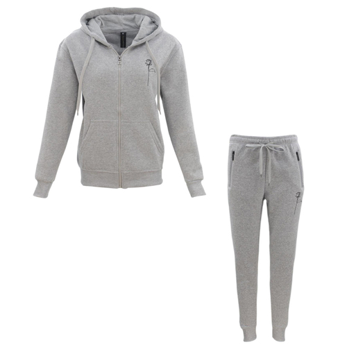FIL Women's Fleece Tracksuit 2pc Set - Rose/Light Grey