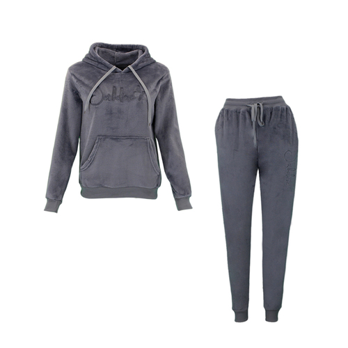 FIL Women's Fleece 2pc Set Hoodie Track Pants - Believe/Grey [Size: 8]
