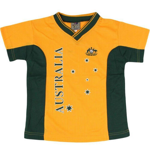 FIL Kids Sports Jersey Top T Shirt Tee Australia Souvenir A - Gold [Size: 2]