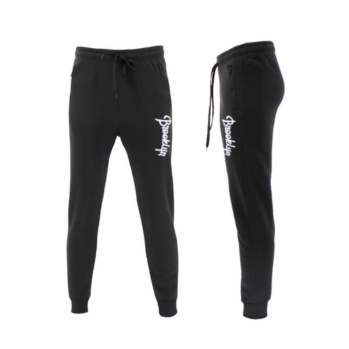 FIL Men's Cuffed Fleece Track Pants Zip Pockets - Brooklyn A/Black [Size: 2XL]
