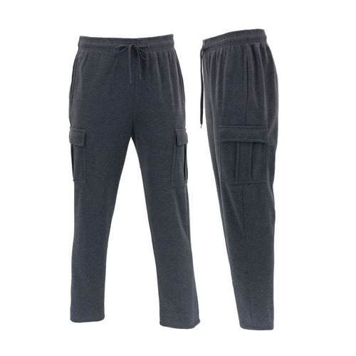 FIL Men's Cargo Fleece Track Pants - Dark Grey [Size: M]