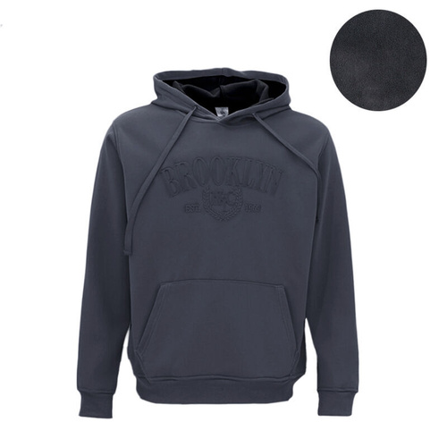 Men's Heavyweight 400gsm Hoodie  Brooklyn Embossed/Charcoal [Size: S]
