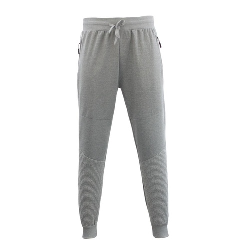 Men's Unisex Jogger Track Pants Casual Zipped - Light Grey [Size: S]