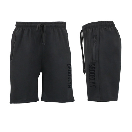 FIL Men's Gym Sports Shorts Zipped Pockets - Black [Size: S]