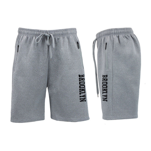FIL Men's Gym Sports Shorts Zipped Pockets - Light Grey [Size: S]