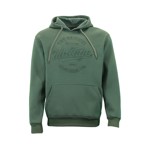 FIL Men's Embossed Fleece Hoodie - Vintage/Fern Green [Size: S]