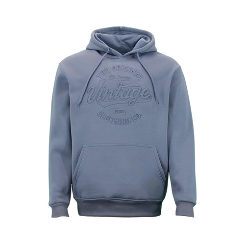 FIL Men's Embossed Fleece Hoodie - Vintage/Smoky Blue [Size: S]