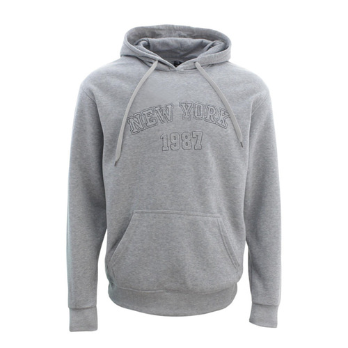 FIL Men's Embossed Fleece Hoodie - New York/Light Grey Marle [Size: S]