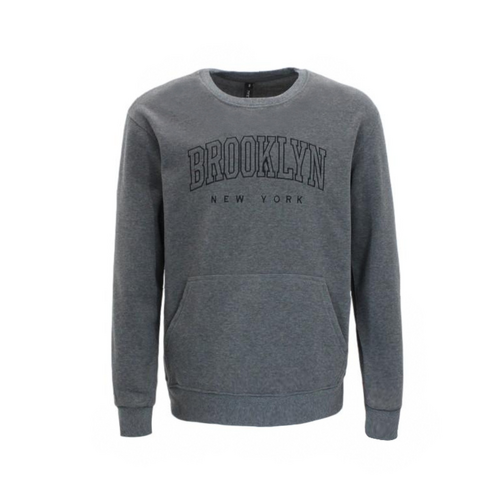 FIL Men's Fleece Crew Neck Jumper - Dark Grey [Size: S]