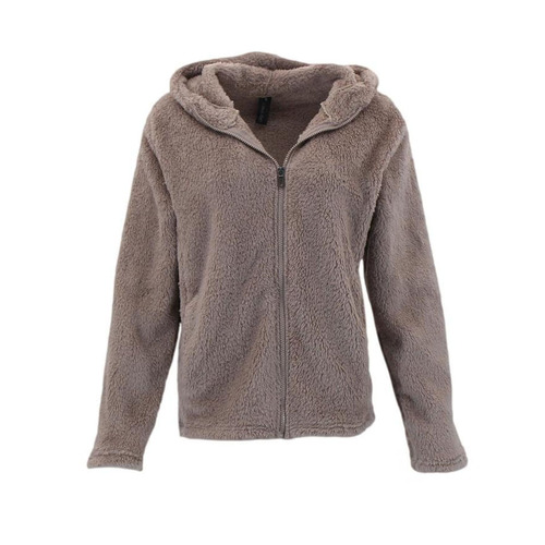 FIL Women's Teddy Fur Zip Up Hoodie - Latte