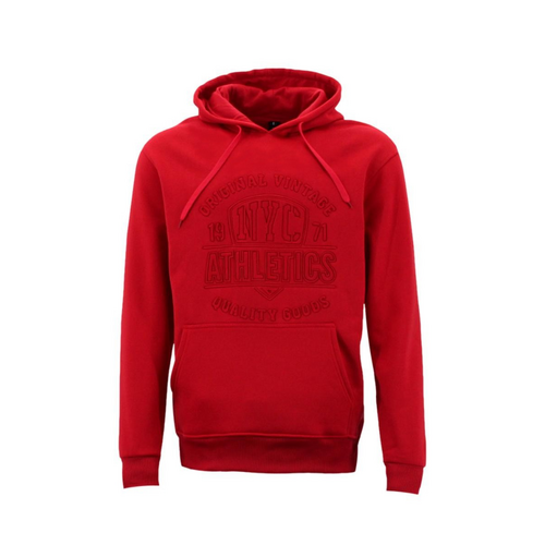 FIL Mens Embossed Fleece Hoodie - NYC/Red [Size: S]